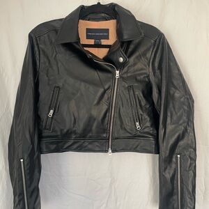 Crolenda Faux Leather Crop Biker Jacket